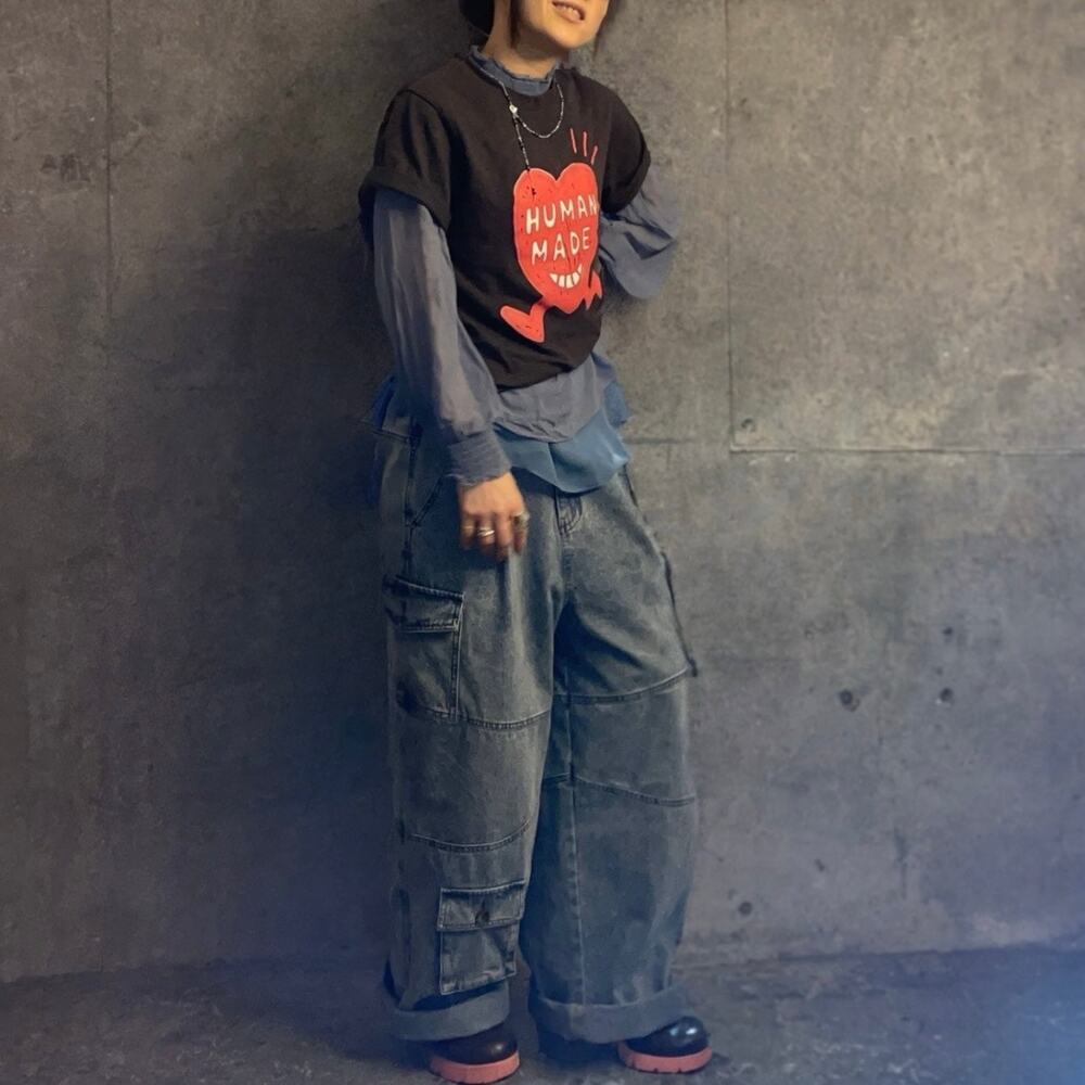 Rare Vintage Human Made Running Heart Dark Brown Tee